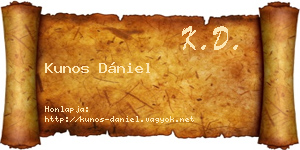 Kunos Dániel névjegykártya